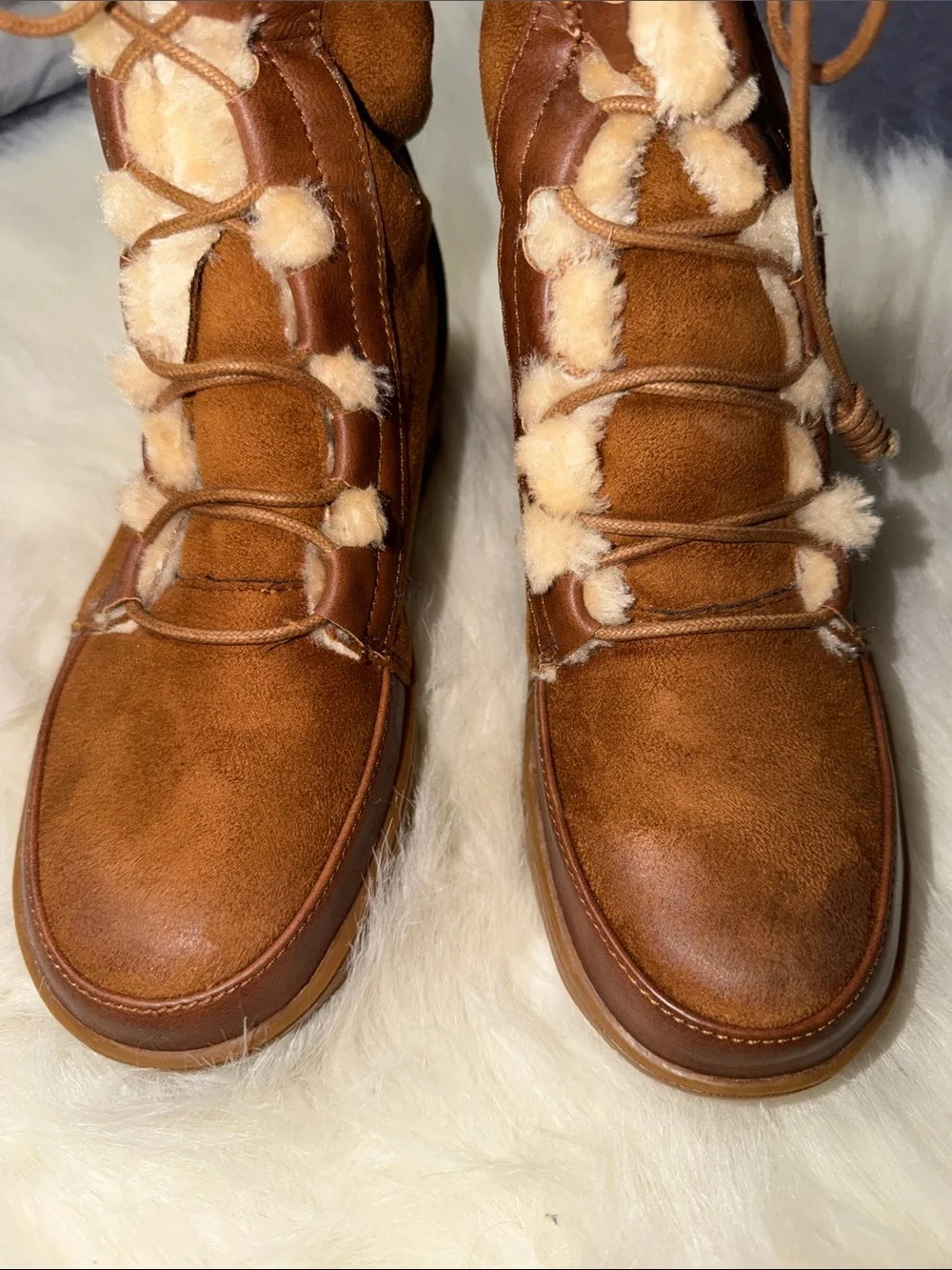 Mi. im Women’s Faux-Sherpa Lined Winter Boots - Brown